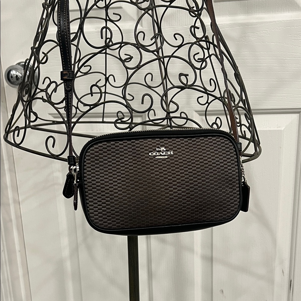 Coach gray Textured Shoulder Bag